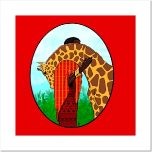 Giraffe Love Posters and Art